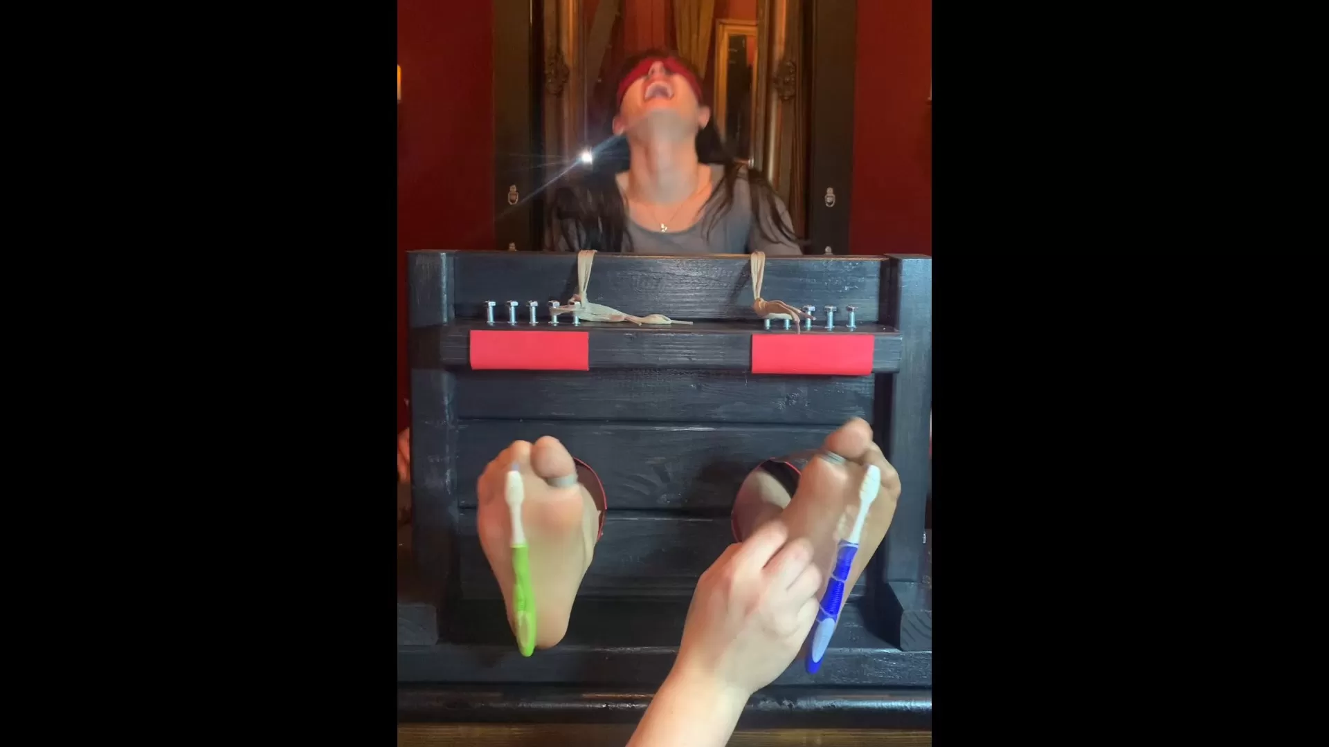 TheDevilsFootstool – LilMizzUnique’s Nylon Feet Tickled in Stocks.mp4_snapshot.webp