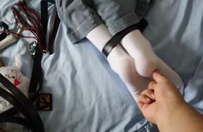 线下真实调教高挑白袜牛仔裤素人女孩